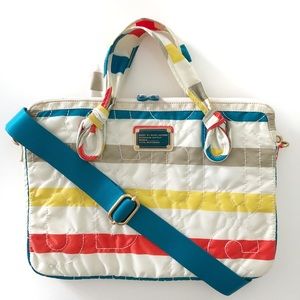 NWOT Striped Laptop Case. Never Used. Back Pocket